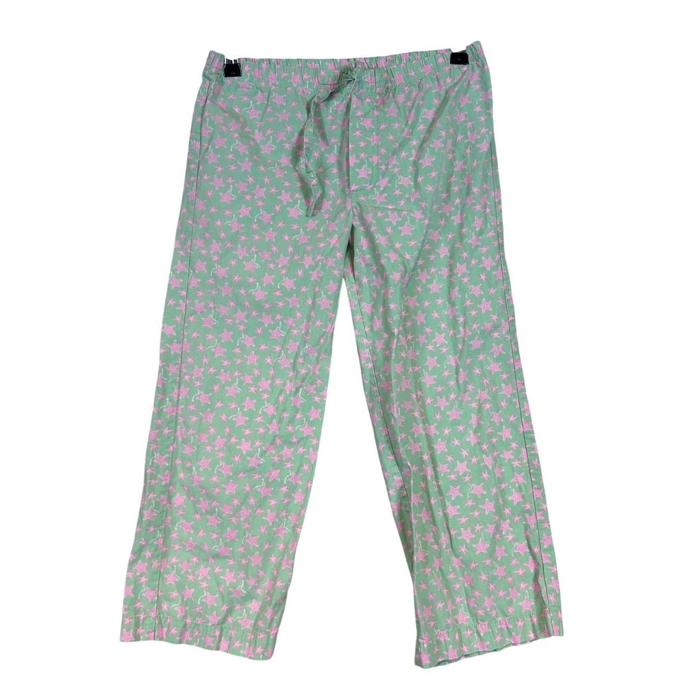 Vineyard Vines Kids Green Pink Starfish Pajama Pants Size 6/7 Cotton Lounge Prep